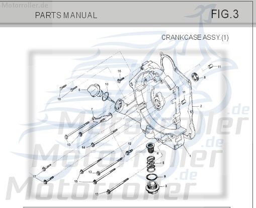 Schraube M6x95mm Eppella Buggy 150 FIG.-E14-NO.-15 Motorroller.de Bundschraube Maschinenschraube Flanschschraube Flansch-Schraube 150ccm 4Takt