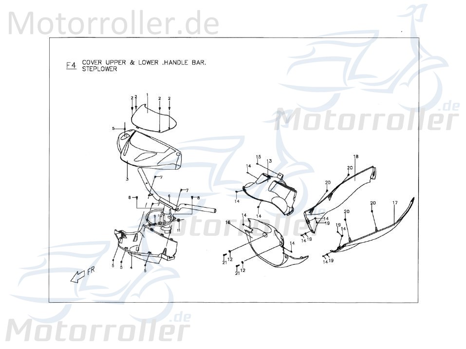 PGO Seitenverkleidung links unten dunkelgrau TR3 50 Mofa C1626001760 Motorroller.de Seitendeckel Seitenabdeckung Seitenleiste Seiten-Verkleidung