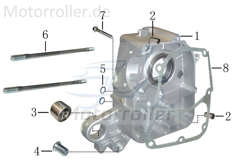 Stehbolzen Zylinder M7x168mm verzinkt AGM Roller 50ccm 4Takt Motorroller.de Gewindebolzen Gewindestange Gewinde-Stange Stiftschraube Gewindestab