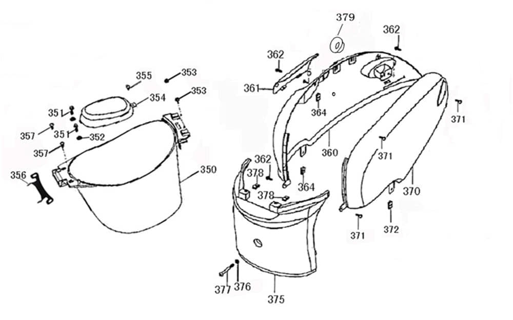 AGM GMX 460 Retro Classic Heckverkleidung rechts 50ccm 4Takt 83500-XGW-9000-DB Motorroller.de Seitenteil Seitenverkleidung Seitenabdeckung links