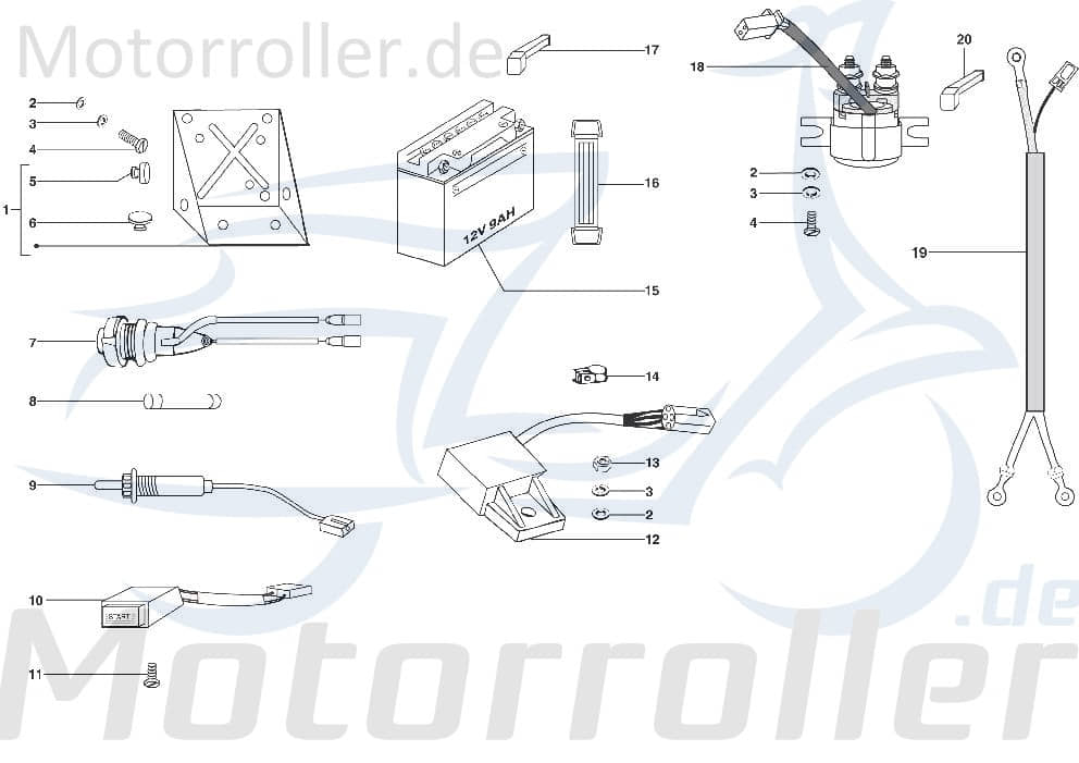 Batteriebehälter Kreidler STAR Deluxe 4S 125 Roller C-4714826 Motorroller.de Batteriebox Batteriekasten Batteriefach Akkubox 125ccm-4Takt Scooter