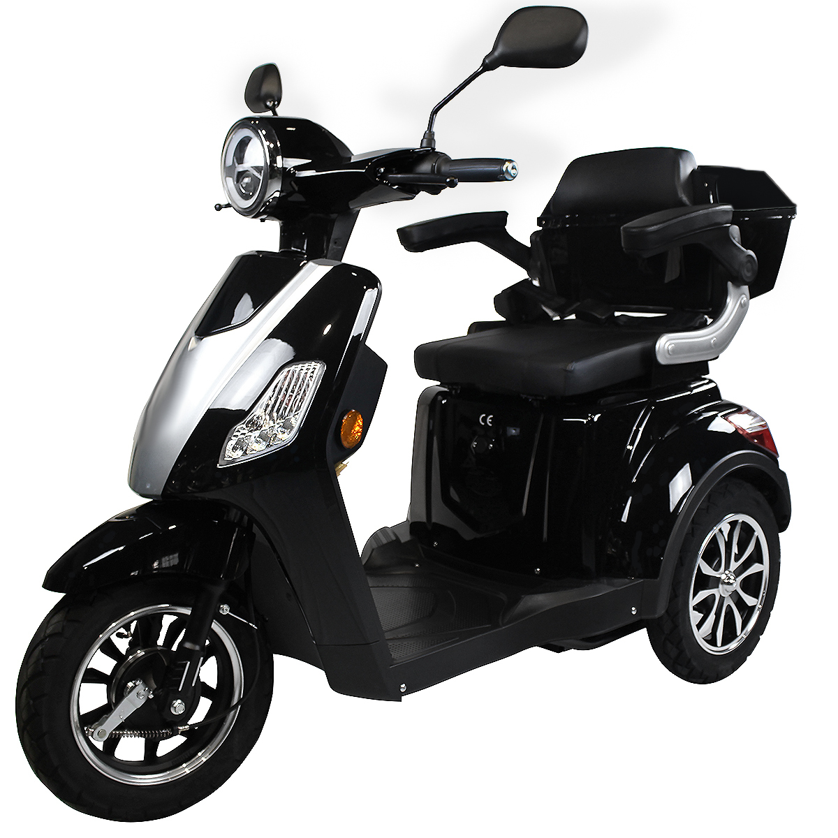 Elektroroller Scoody E3 Trike Y3 schwarz 25 km/h Dreiradroller E-Roller E-Dreirad E-Scooter Seniorenroller Seniorenmobil E-Trike Handycaproller