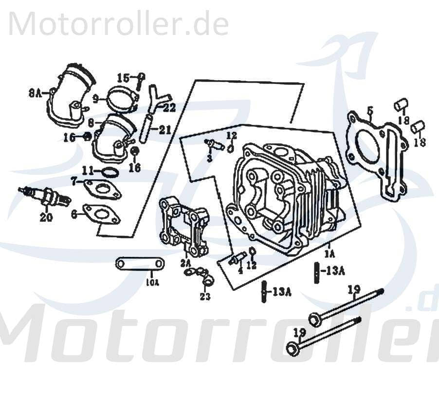 Rex SC 125 Ansaugstutzen 125ccm 4Takt Ansaugrohr 80701 Motorroller.de Ansaugkrümmer Luftansaugrohr Ansauggummi Ansaugschlauch Scooter