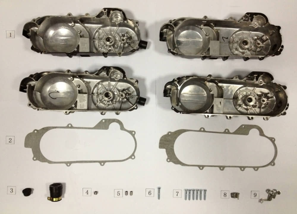 Dichtung links Motorgehäusedeckel 50ccm 740232 Motorroller.de Variomatikdeckel Variodeckel Seitendeckel Motordeckel