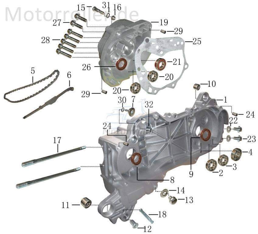 Simmering 17x30x6mm Getriebe AGM Simmerring 50ccm 4Takt Motorroller.de Wellendichtring Dichtringe Simmerringe Simmer-Ring Wellen-Dichtring Öldichtring