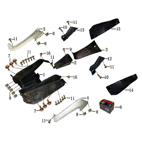 Seitenverkleidung links silber 705360