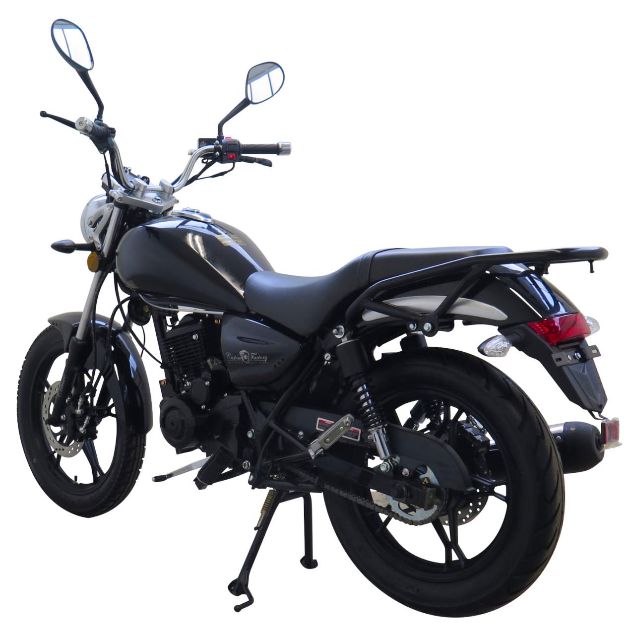 Motorrad Fighter 125 C-S schwarz matt 90 km/h Euro 5+ Schaltmoped Chopper 125ccm 4 Takt Leichtkraftrad Krad Kraftrad