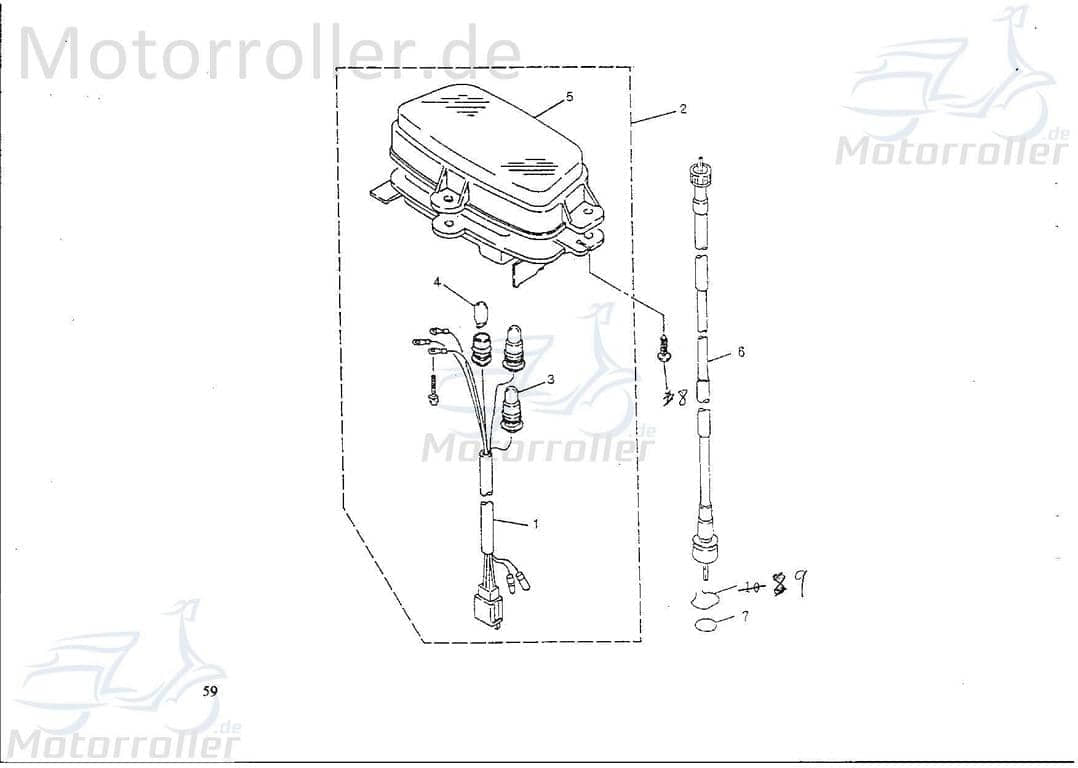 SMC Kontra T 50 Tachowelle Roller 50ccm 2Takt 61520-NJF-00 Motorroller.de für Trommelbremse Länge=870mm Tachoantrieb Tacho-Welle Tachometerwelle
