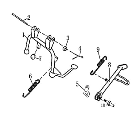 Rex Stratos Chicago Hauptständer Standfuß 50ccm 2Takt 706744 Motorroller.de Zweibeinständer Roller-Ständer Rollerständer Mittelständer Stand-Fuß