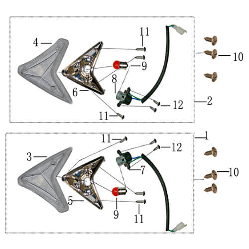 Blinker rechts vorn Rex Monaco 50 Signalleuchte 50ccm 4Takt Motorroller.de Blinklicht Blinkleuchte Fahrtrichtungsanzeiger Blinkleuchten Blinkerleuchte
