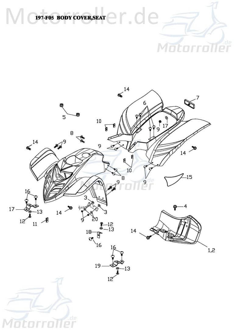 Adly Bundschraube M6x12mm Maschinenschraube Quad 50ccm 2Takt Motorroller.de Flanschschraube Flansch-Schraube Maschinen-Schraube Bund-Schraube ATV UTV