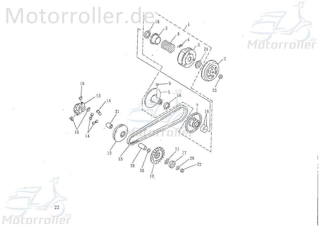 SMC Rexy 50 Keilriemen 747x16x28mm 50ccm 2Takt 25741-NAF-00 Motorroller.de Antriebsriemen CVT Zahnriemen Treibriemen V-Belt Keil-Riemen Vario-Riemen