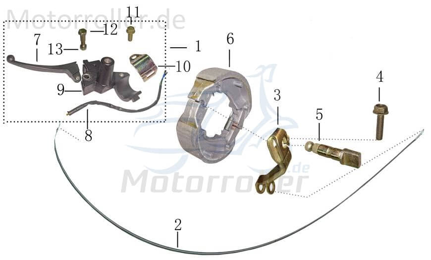 Daelim VT 125 Evolution Bremshebelhalter 50ccm 4Takt DAE-5317A-SE6-0000 Motorroller.de Befestigung Halterung Aufnahme Bremsgriff