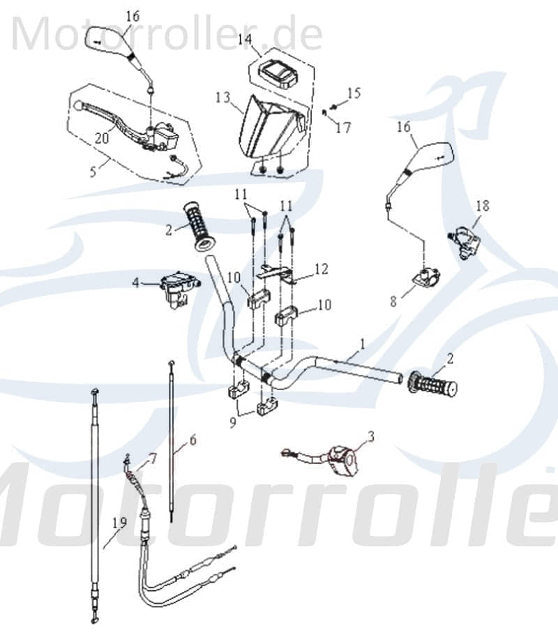 Bremszug Parkbremse Lenker Quad ATV 50cc A31210-A03-010