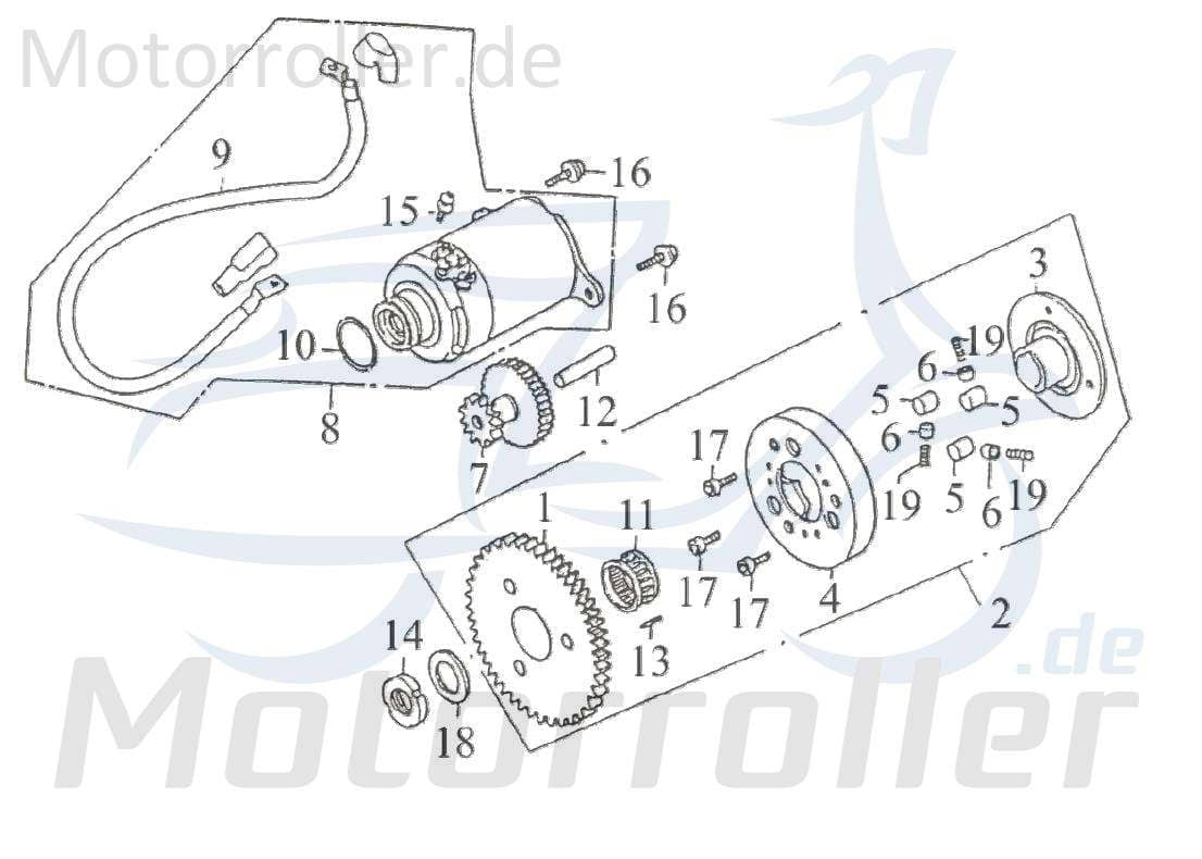 Rex Rexy 125 Schraube M6x10mm Roller 125ccm 4Takt FIG.E10-10 Motorroller.de Bundschraube Maschinenschraube Flanschschraube Flansch-Schraube Scooter