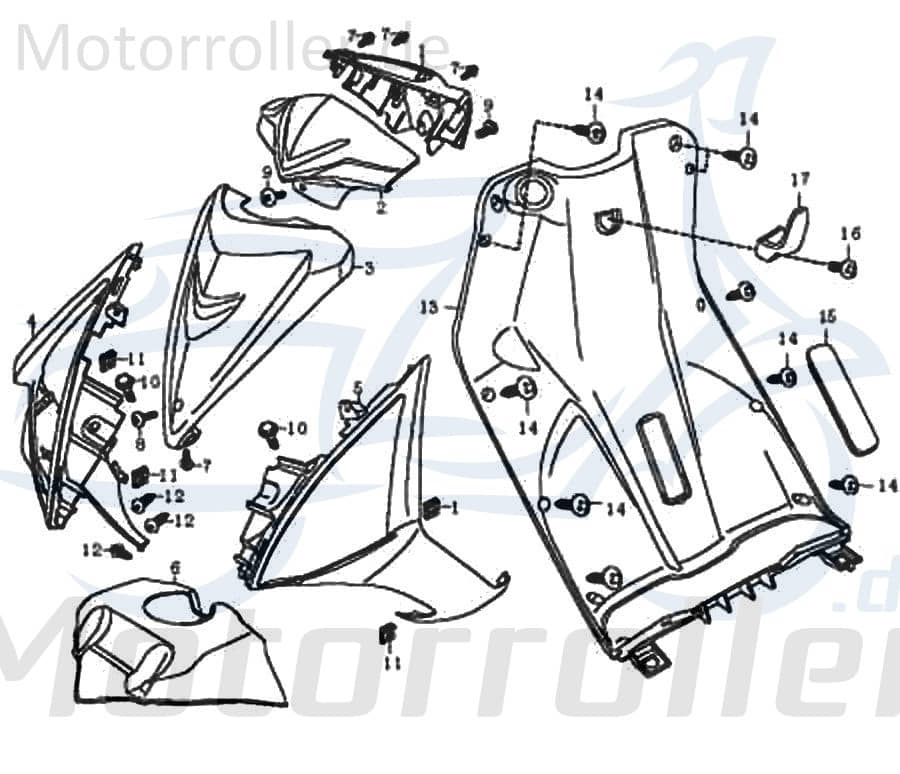 Gepäckhaken kurz Frontverkleidung Motorroller Rex 87125