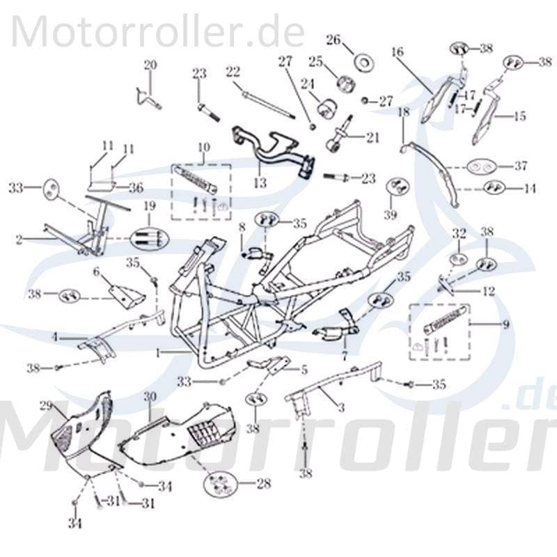 Rex INSIGNIO 125 DD Motorhalter Achse 125ccm 4Takt 702126 Motorroller.de Motorträger Motorhalterung Motor-Halter Motor-Halterung Motor-Lager Scooter