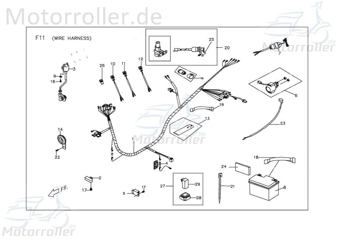 PGO X-RIDER 150 Kabelbaum Kabelsatz 150ccm 4Takt X2581603000 Motorroller.de Stromverteiler Strom-Verteiler Kabel-Set Kabelbündel Kabel-Baum Quad ATV