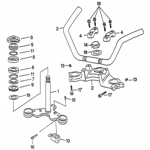 SMC REX Cruiser 125 Lenker Lenkung 125ccm 4Takt 46110-ROA-00 Motorroller.de Lenkstange Lenkwelle Lenk-Stange Zweiradlenker Rollerlenker Motorrad Moped