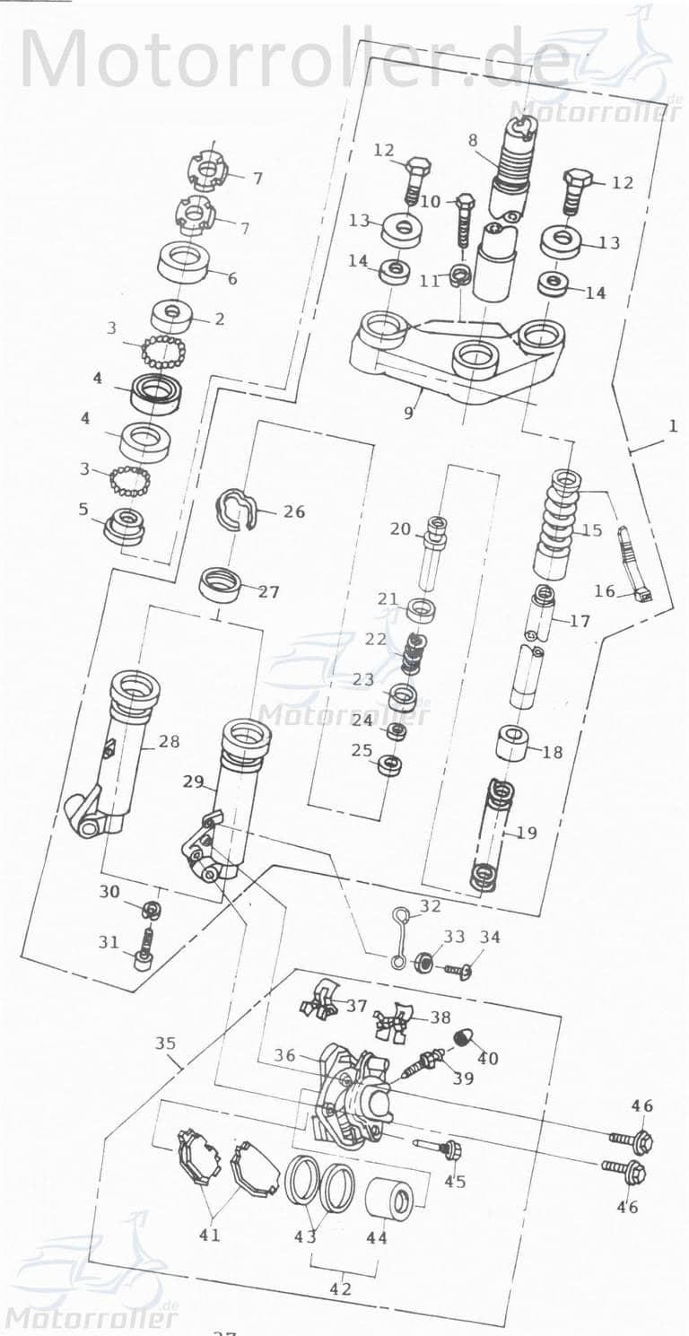 Simmerring 26x37x10.5mm Gabel Adly AT 50 PT 50ccm 7.816.100-7 Motorroller.de Wellendichtring Dichtringe Simmering Simmerringe Simmer-Ring Öldichtring