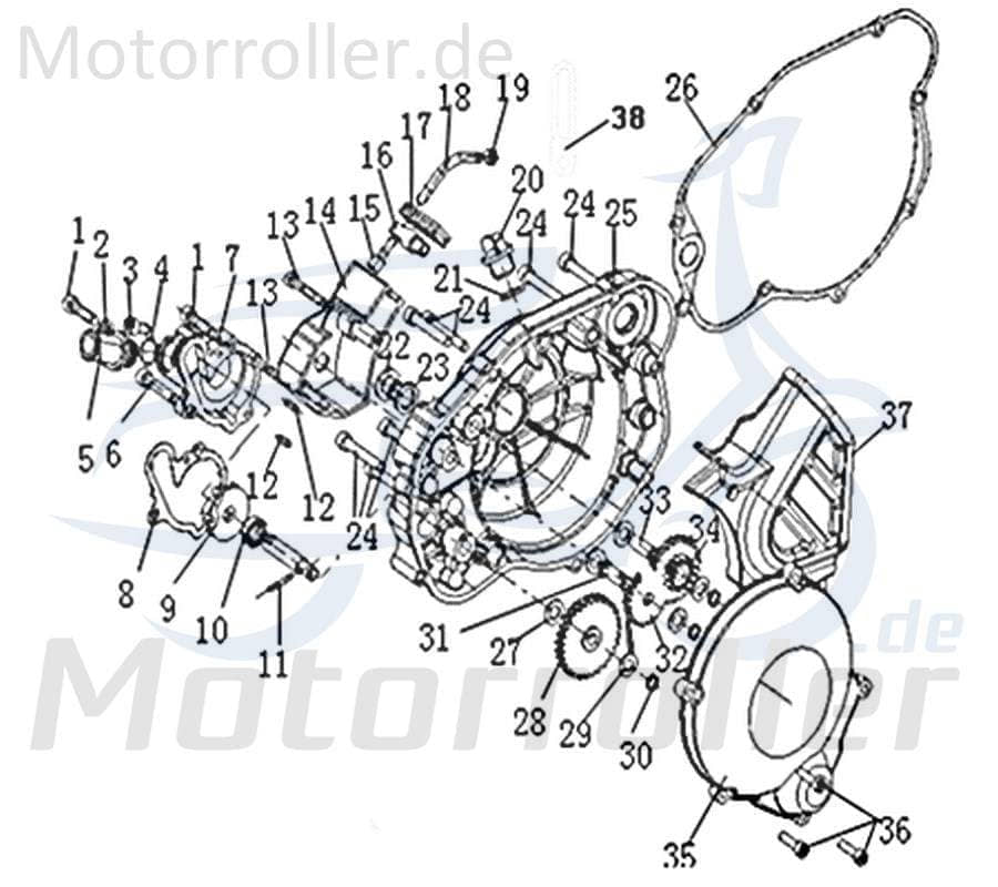 CPI SX 50 Supercross Pumpenrad Wasserpumpe 50ccm 2Takt außen 1E40MB.10.02 Motorroller.de Pumpenantriebsrad Moped Ersatzteil