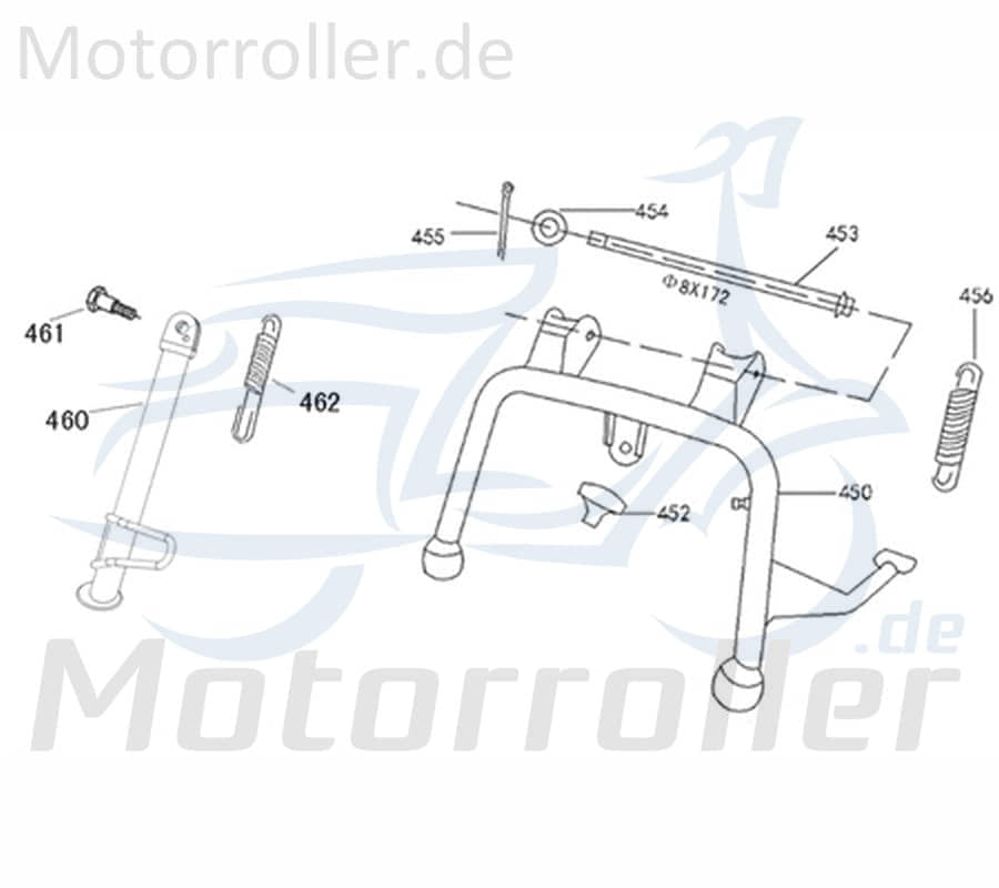 Kreidler Flory 50 125 Classic Seitenständer Rollerständer 740088 Motorroller.de Nebenständer Standfuß