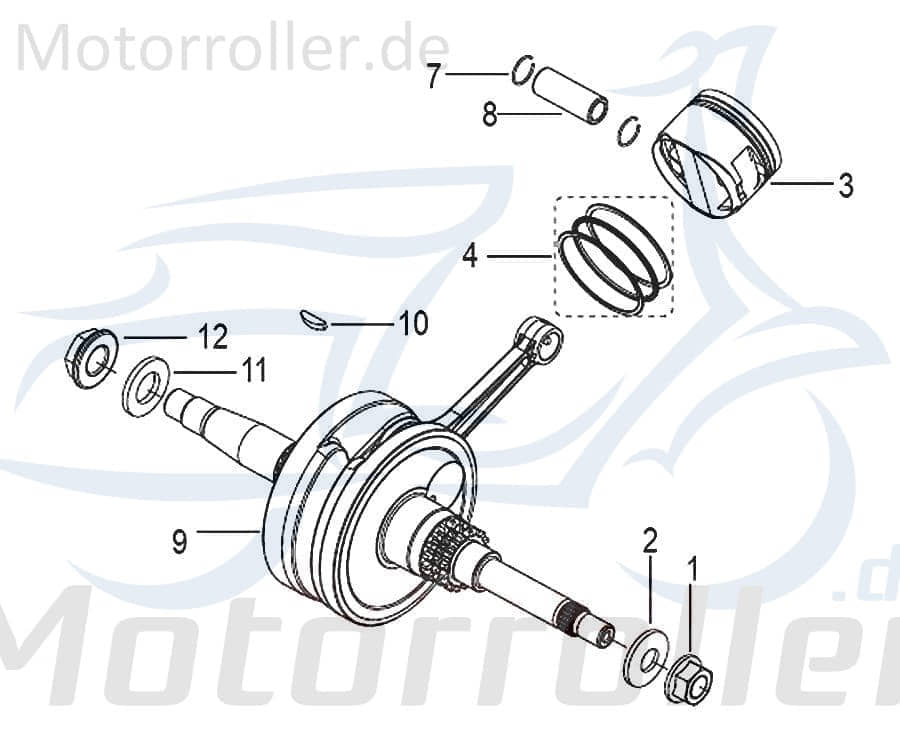 SMC Bundmutter Generic Zion 125 Flanschmutter 170024000000 Motorroller.de Sechskantmutter Sechskant-Mutter Flansch-Mutter Maschinenmutter Bund-Mutter