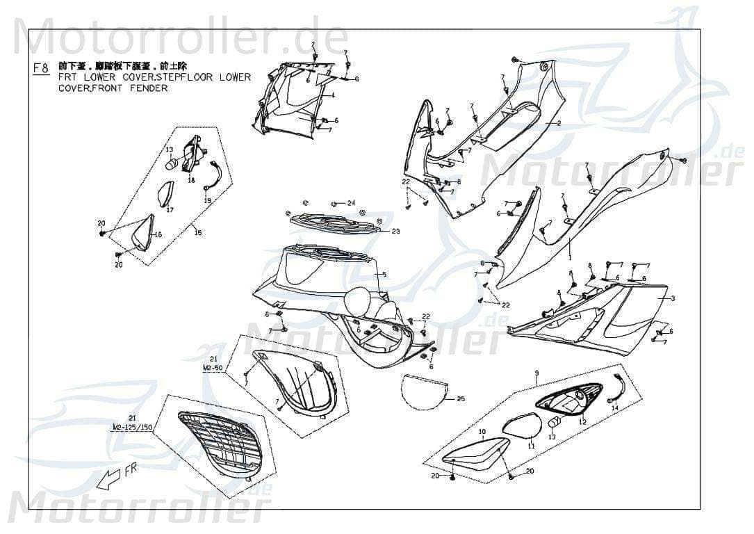 PGO Blinkerverkleidung vorn links schwarz G-Max M2621300690 Motorroller.de Blinkerabdeckung Blinkergehäuse Mokick Ersatzteil