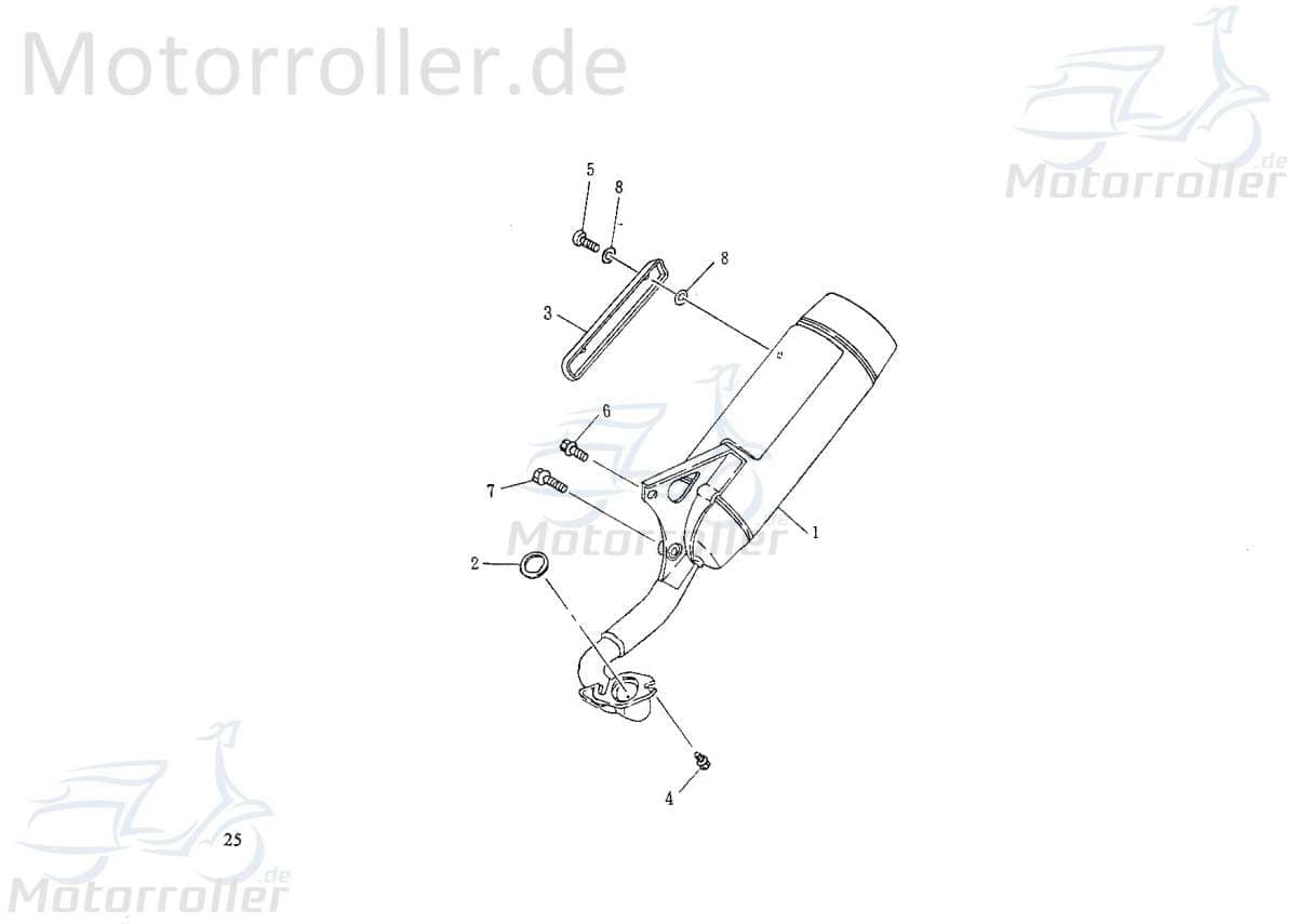 Bundschraube M8x1,25x30mm mit Bund Rex RS450 50ccm 4Takt Motorroller.de Maschinenschraube Flanschschraube Flansch-Schraube Maschinen-Schraube Scooter