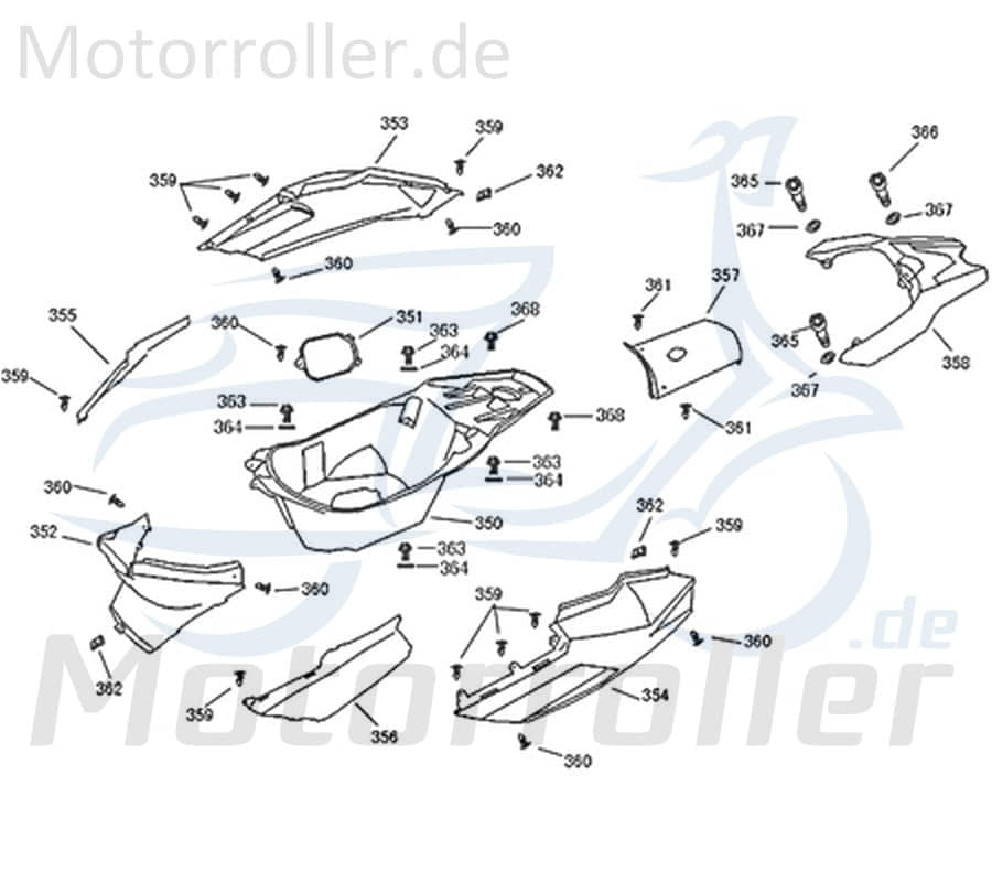 Kreidler Florett 2.0 50 City Deckel 50ccm 2Takt 81257-F22-9000 Motorroller.de Helmstaufach Kappe Verkleidung Schutz Blende Abdeckung Haube Abdeckhaube