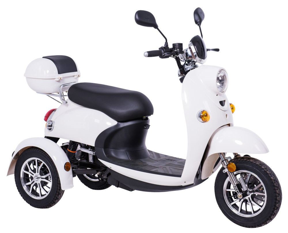 Dreirad Scoody E Trike ZT-63B 25 km/h weiß Graphen-Akku 650 Watt Elektroroller E-Scooter E-Roller Dreiradroller