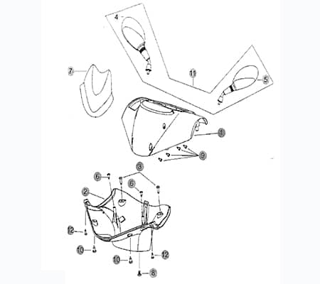 Spoilerscheibe rot Windschild Cover CQJ-65203BMKT001