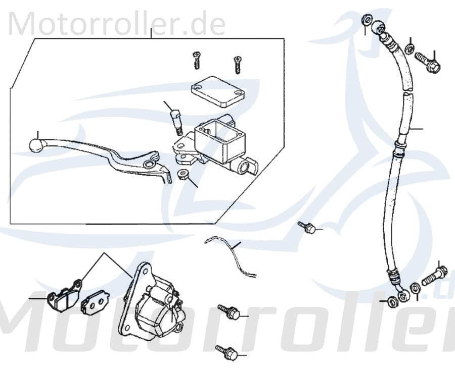 Rex RS250 Bremslichtschalter Roller 50ccm 2Takt 83300 Motorroller.de Bremsschalter Stop-Schalter Bremslicht-Schalter Stoplichtschalter Stopschalter