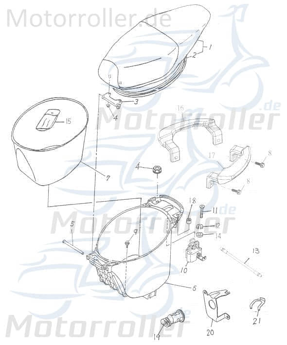 Adly Panther 50 Sitzschlosshalter 50ccm 2Takt 77231-159-000 Motorroller.de Scooter Ersatzteil Service Inpektion Direktimport
