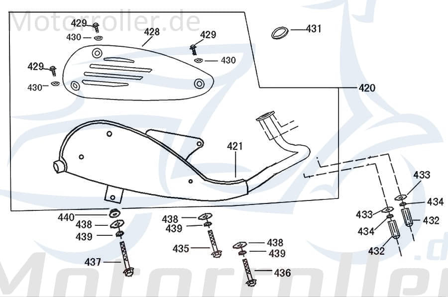 SMC Schraube M8x115mm Jonway Flory Classic 50 92201-08115-03 Motorroller.de Bundschraube Maschinenschraube Flanschschraube Flansch-Schraube Scooter