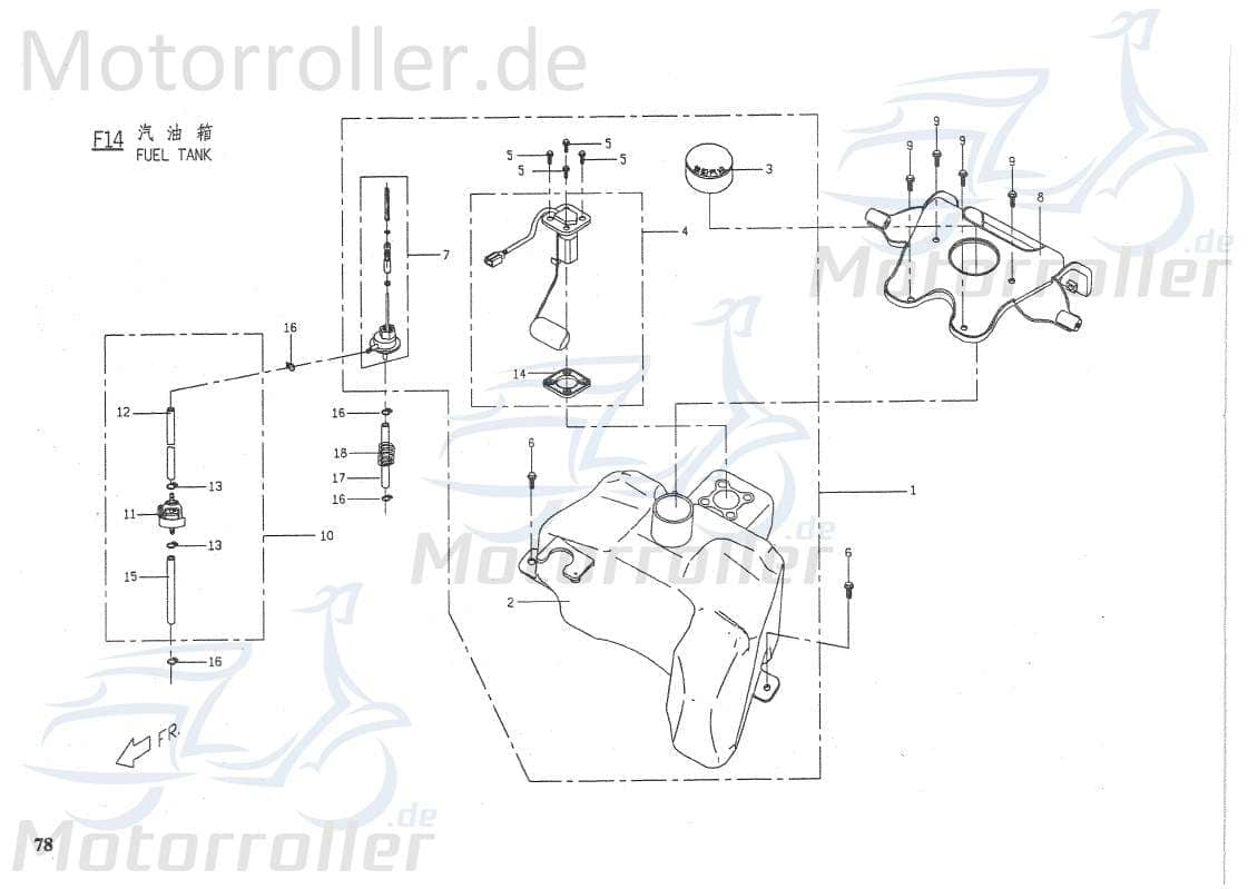 PGO Rodoshow 50 Öltankverkleidungsplatte 50ccm 2Takt P5421500000 Motorroller.de PGO 50ccm-2Takt Scooter Ersatzteil Service Inpektion Direktimport