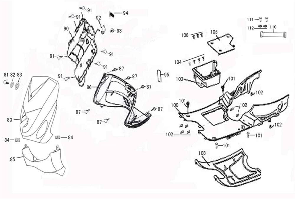 AGM GMX 460 Sport Fußmatte Roller 50ccm 4Takt 64340-KY-9000 Motorroller.de Bodenmatte Trittmatte Trittbrettmatte Gummimatte / 50ccm-4Takt Scooter