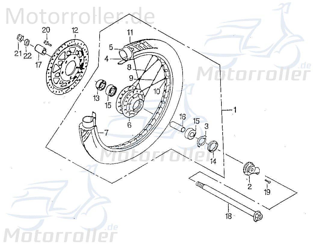 SMC Chopper 125 Speiche Radspeiche 125ccm 4Takt 42586-CHP-00 Motorroller.de Ersatzspeiche Felgenspeiche Metall-Speiche Scooter Ersatzteil Service