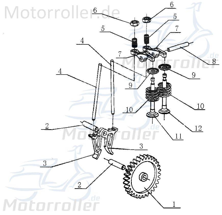 Einlassventil Tongjian Kinderbuggy Motorventil 143104000090 Motorroller.de Eppella ECM Wangye Kasea TBM Minibuggy