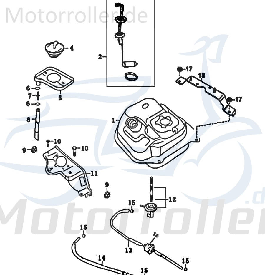 Rex RS450 Haltebügel Befestigung 50ccm 4Takt FIG29-12 Motorroller.de Halter Träger Halterung Befestigungsbügel Halteblech Topcaseträger 50ccm-4Takt