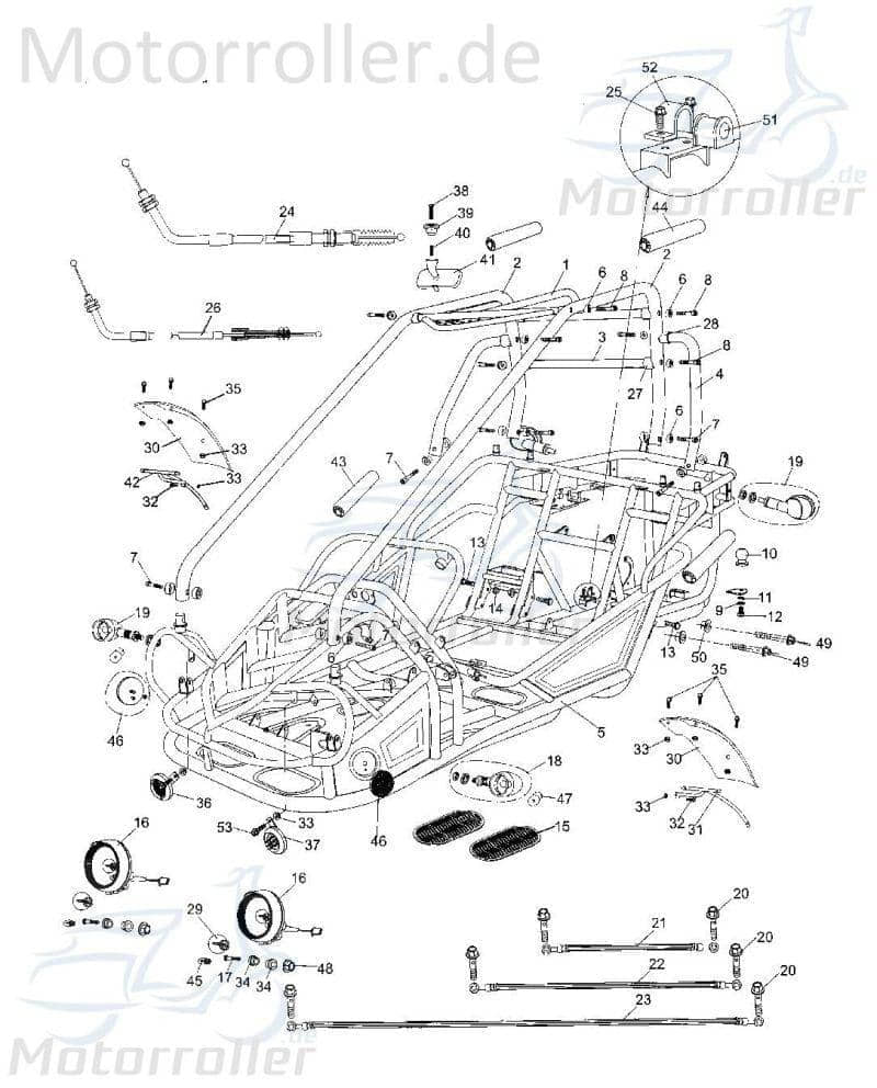 Bundschraube M8x1.25mm Tongjian Flanschschraube 250ccm 4Takt Motorroller.de Maschinenschraube Flansch-Schraube Maschinen-Schraube Bund-Schraube Buggy