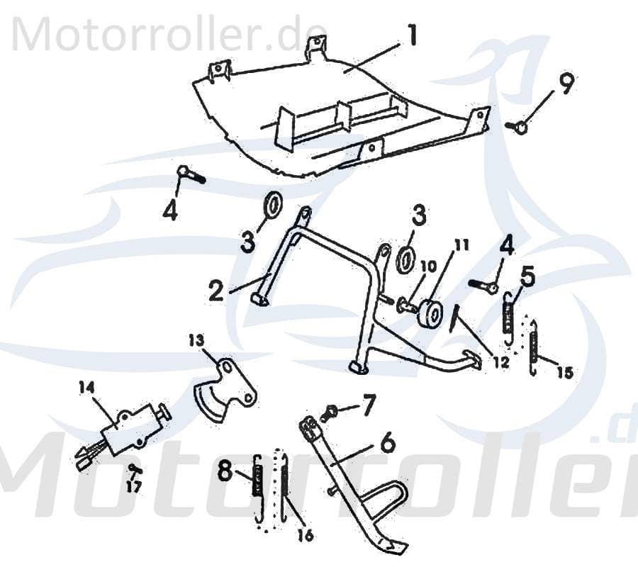Motorschutzverkleidung Rex RS125 Roller Scooter 125ccm 4Takt Motorroller.de 125ccm-4Takt Speedy 125 QM125T-10A Ersatzteil Service Inpektion