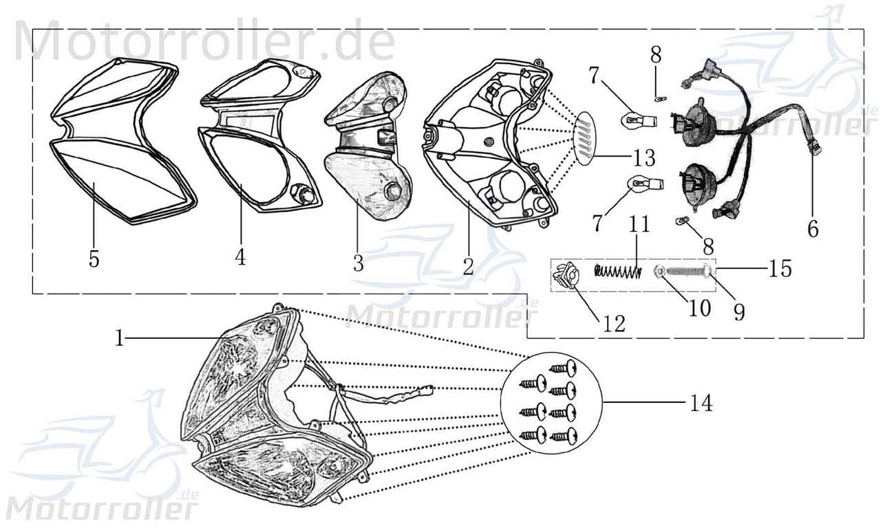 Stellschraube Jonway Monza 50 Race Urban Feder 2010915-6 Motorroller.de Einstellschraube 50ccm-4Takt Scooter REX Monaco 50 Race/Urban Moped Ersatzteil