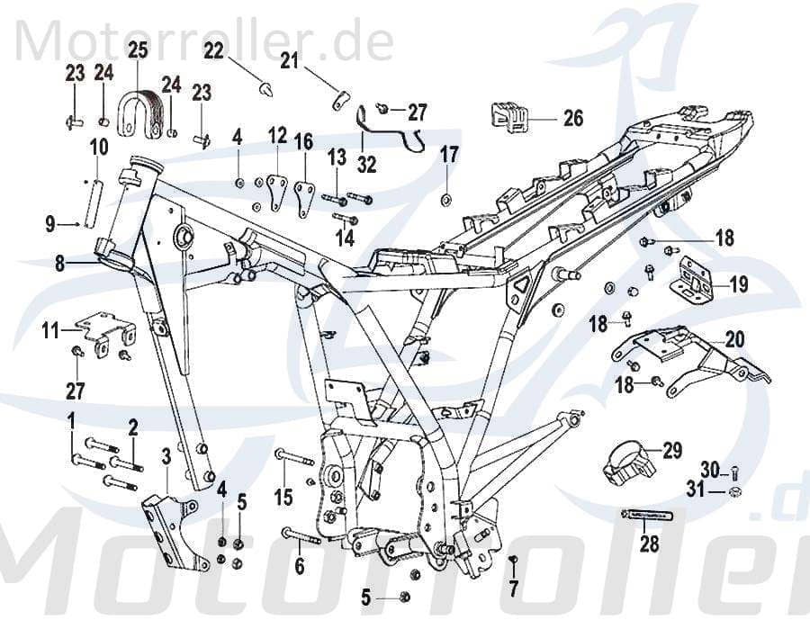 Keeway RKV 125 Schraube M8x65mm 125ccm 4Takt B01090807065 Motorroller.de Bundschraube Maschinenschraube Flanschschraube Flansch-Schraube Bund-Schraube