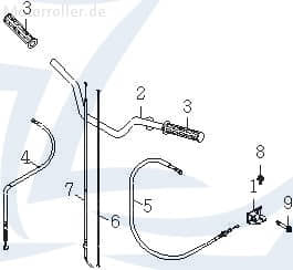 SMC Lenker ATU Explorer RACE GT 50 Lenkung 46110-CJW-00 Motorroller.de Lenkstange Lenkwelle Lenk-Stange Zweiradlenker Rollerlenker Exploroer Mokick