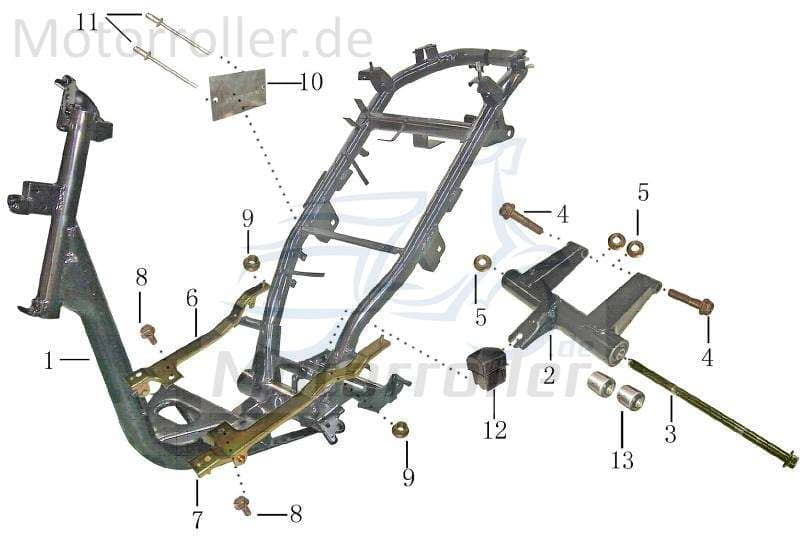 Rex RS460 Schwinge Achse Motorschwinge Roller Motorroller.de 50ccm 4Takt 139QMB JSD50QT-13 50cc 4T 139QMA