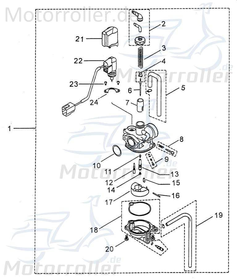 PGO Startautomatik Choke PMX 110 Kaltstarter 110ccm 2Takt Motorroller.de Kaltstartautomatik Kaltstartventil Kaltstarteinrichtung Kolbenstarter Scooter