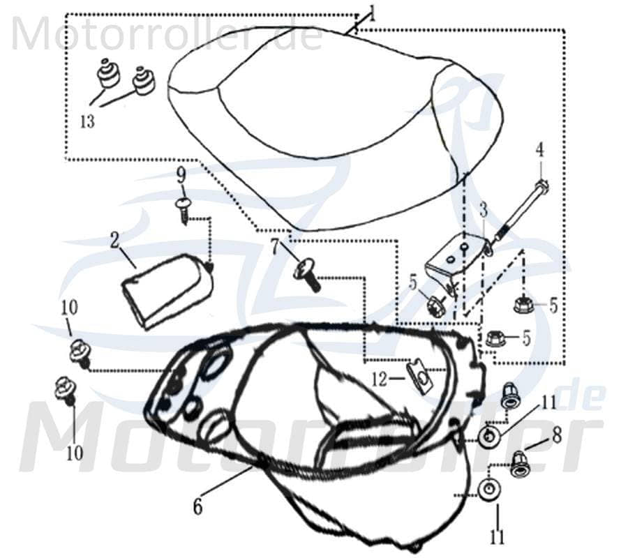 Sitzbank komplett Sattel AGM-MOTORS 1130201-1