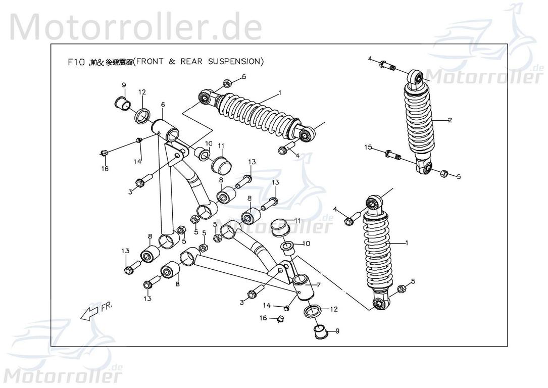 PGO Abdeckung Kappe Wasserschutz Querlenker X-Rider 90 Quad X0481230000 Motorroller.de Deckel Verkleidung Platte Cover Blende Schutzhaube ATV UTV