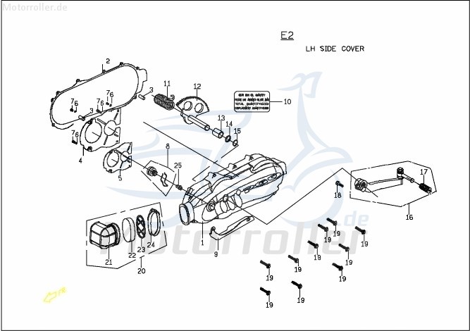 PGO Halter Hauptständer G-Max Befestigung Halterung Roller C1062081000 Motorroller.de Haltebügel Halteblech Halte-Blech Halte-Bügel PGO 125ccm-4Takt